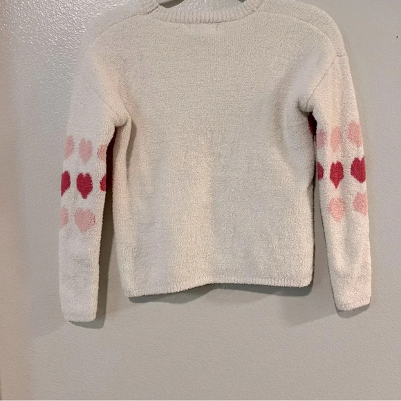 Cupcakes & cashmere girls chenille cream sweater red pink hearts 10/12 soft cozy - Picture 3 of 9